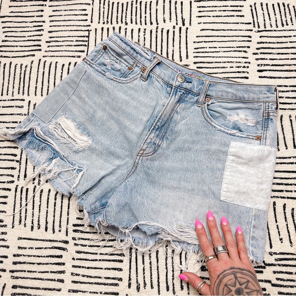 American Eagle Jean shorts highest rise 90s boyfriend short with patches